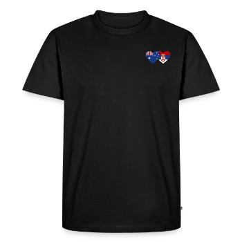 Australie Serbie Drapeau du cœur - T-shirt Premium bio Homme - noir - Devant - Nico (187cm)