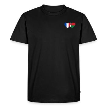 France Madagascar flag heart - Men's Premium Organic T-Shirt - black - Front - Nico (187cm)