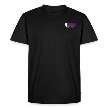 Madagascar Iceland Flag Heart - Men's Premium Organic T-Shirt - black - Front - Nico (187cm)
