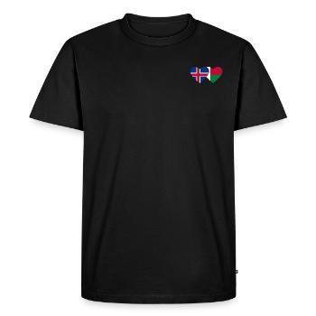 Iceland Madagascar Flag Heart - Men's Premium Organic T-Shirt - black - Front - Nico (187cm)