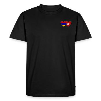 Arménie Drapeau de Hong Kong Coeur - T-shirt Premium bio Homme - noir - Devant - Nico (187cm)