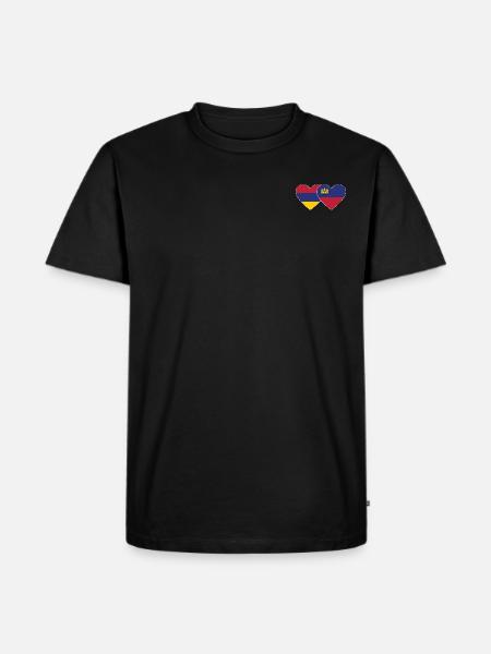 Armenia Liechtenstein Flag Heart - Men's Premium Organic T-Shirt - black