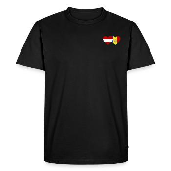 Austria Andorra Flag Heart - Men's Premium Organic T-Shirt - black - Front - Nico (187cm)