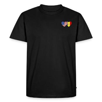 USA Andorra Flag Heart - Men's Premium Organic T-Shirt - black - Front - Nico (187cm)