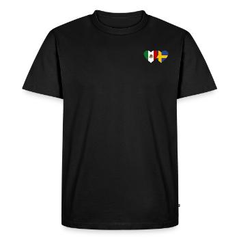 Mexique Suède Flag Heart - T-shirt Premium bio Homme - noir - Devant - Nico (187cm)