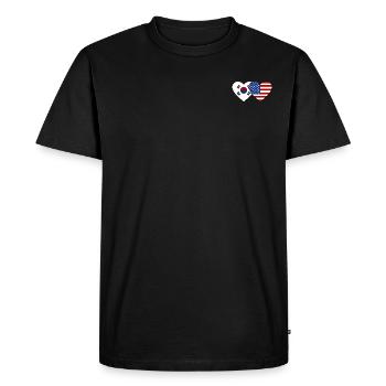 Corée du Sud États-Unis Flag Heart - T-shirt Premium bio Homme - noir - Devant - Nico (187cm)