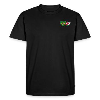 Brazil Jordan Flag Heart - Men's Premium Organic T-Shirt - black - Front - Nico (187cm)