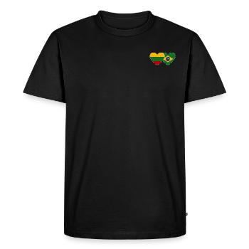 Lituanie Brésil Flag Coeur - T-shirt Premium bio Homme - noir - Devant - Nico (187cm)