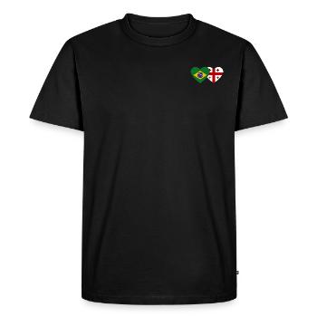 Brazil Georgia Flag Heart - Men's Premium Organic T-Shirt - black - Front - Nico (187cm)