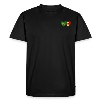 Brazil Andorra Flag Heart - Men's Premium Organic T-Shirt - black - Front - Nico (187cm)