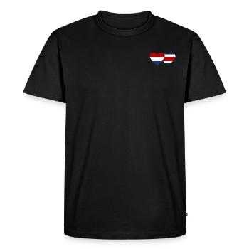 Cœur de drapeau du Costa Rica - T-shirt Premium bio Homme - noir - Devant - Nico (187cm)
