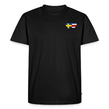 Suède Drapeau du Costa Rica coeur - T-shirt Premium bio Homme - noir - Devant - Nico (187cm)
