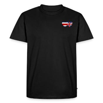 Costa Rica Great Britain Flag Heart - Men's Premium Organic T-Shirt - black - Front - Nico (187cm)