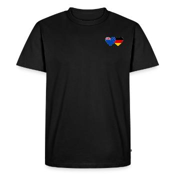 Nouvelle-Zélande Allemagne Flag Heart - T-shirt Premium bio Homme - noir - Devant - Nico (187cm)