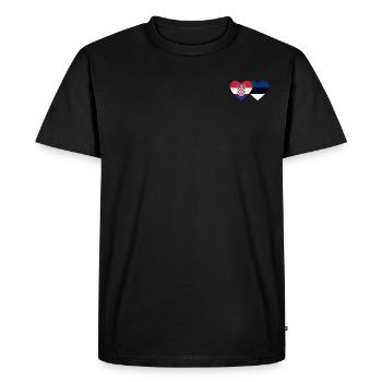 Croatie Estonie drapeau coeur - T-shirt Premium bio Homme - noir - Devant - Nico (187cm)