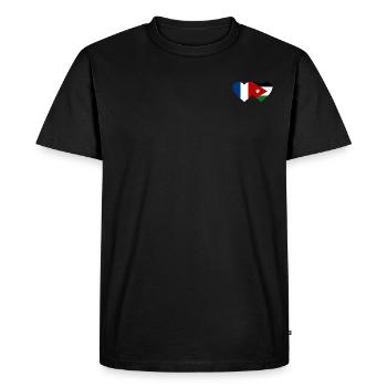 France Jordan Flag Heart - Men's Premium Organic T-Shirt - black - Front - Nico (187cm)
