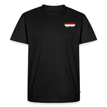 Hongrie Drapeau Hollande Coeur - T-shirt Premium bio Homme - noir - Devant - Nico (187cm)