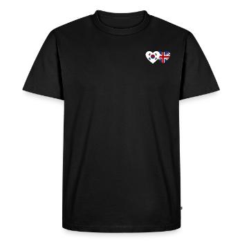 South Korea Great Britain Flag Heart - Men's Premium Organic T-Shirt - black - Front - Nico (187cm)