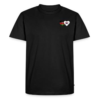 Kenya Corée du Sud Flag Heart - T-shirt Premium bio Homme - noir - Devant - Nico (187cm)