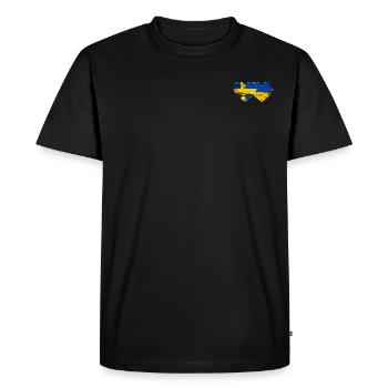 Sweden Ukraine flag heart used - Men's Premium Organic T-Shirt - black - Front - Nico (187cm)