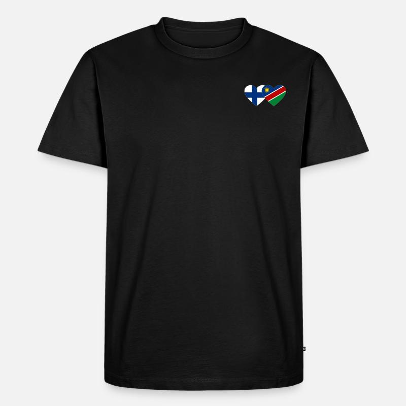 Finnland Namibia Flagge Herz - Männer Premium Bio T-Shirt - Schwarz
