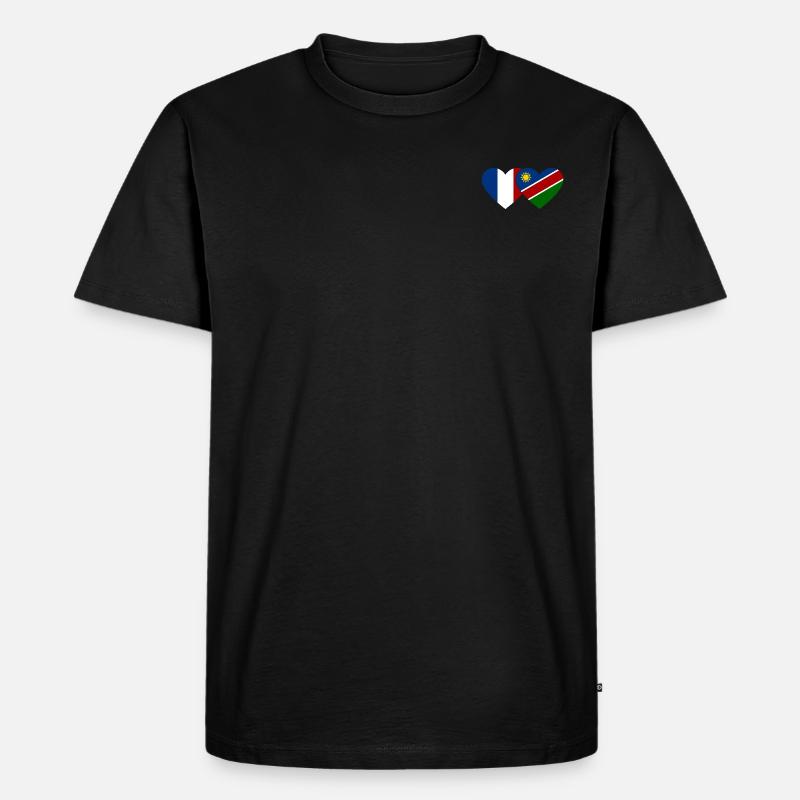 Frankreich Namibia Flagge Herz - Männer Premium Bio T-Shirt - Schwarz