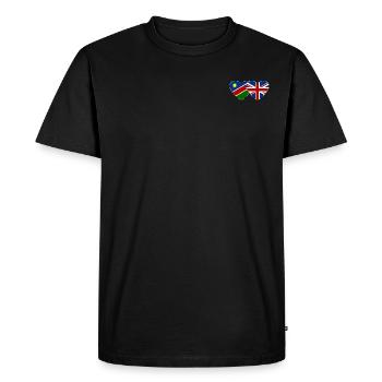 Namibia Great Britain Flag Heart - Men's Premium Organic T-Shirt - black - Front - Nico (187cm)