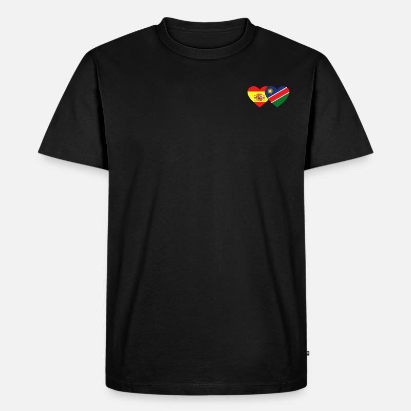 Spanien Namibia Flagge Herz - Männer Premium Bio T-Shirt - Schwarz