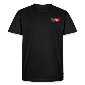 Namibia Tunisia Flag Heart - Men's Premium Organic T-Shirt - black - Front - Nico (187cm)