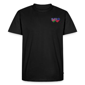 Namibie Liechtenstein Drapeau Coeur - T-shirt Premium bio Homme - noir - Devant - Nico (187cm)
