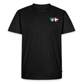 Macau Denmark Flag Heart - Men's Premium Organic T-Shirt - black - Front - Nico (187cm)