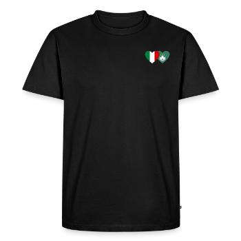 Italie Coeur de drapeau de Macao - T-shirt Premium bio Homme - noir - Devant - Nico (187cm)