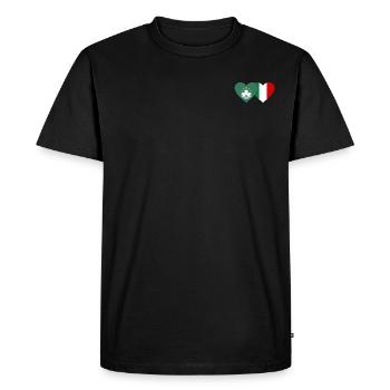 Macau Italy Flag Heart - Men's Premium Organic T-Shirt - black - Front - Nico (187cm)