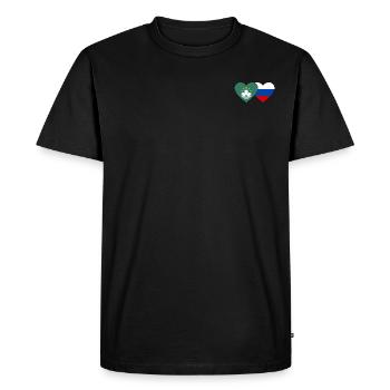Macau Russia Flag Heart - Men's Premium Organic T-Shirt - black - Front - Nico (187cm)