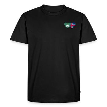 Macau Island Flag Heart - Men's Premium Organic T-Shirt - black - Front - Nico (187cm)