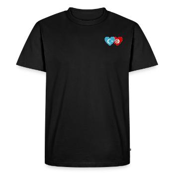Uyghurs Tunisia flag heart - Men's Premium Organic T-Shirt - black - Front - Nico (187cm)