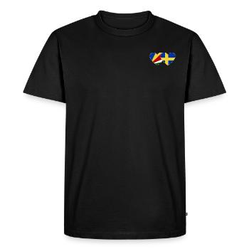 Seychelles Suède drapeau coeur - T-shirt Premium bio Homme - noir - Devant - Nico (187cm)