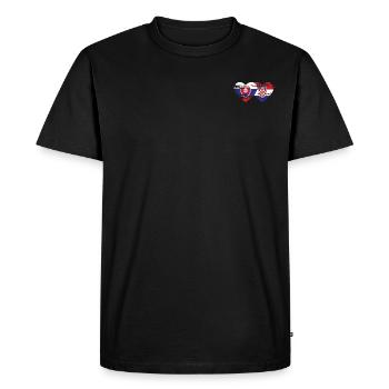 Slovakia Croatia flag heart used - Men's Premium Organic T-Shirt - black - Front - Nico (187cm)