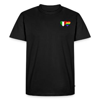 Drapeau arc-en-ciel de l’Italie - T-shirt Premium bio Homme - noir - Devant - Nico (187cm)