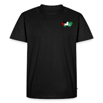 Palestine Pakistan drapeau coeur - T-shirt Premium bio Homme - noir - Devant - Nico (187cm)