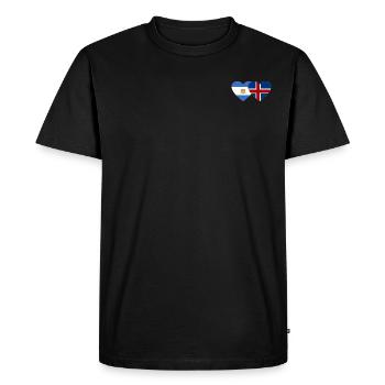 Argentine Islande Drapeau Coeur - T-shirt Premium bio Homme - noir - Devant - Nico (187cm)