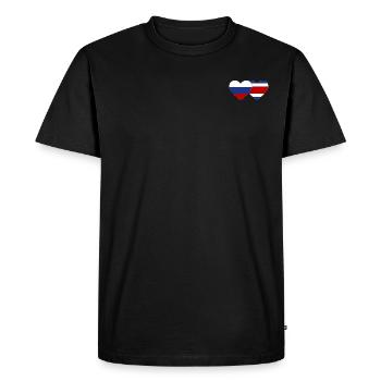 Russia Costa Rica Flag Heart - Men's Premium Organic T-Shirt - black - Front - Nico (187cm)