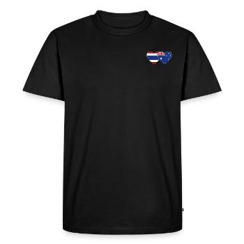Thaïlande Australie Drapeau Coeur - T-shirt Premium bio Homme - noir - Devant - Nico (187cm)
