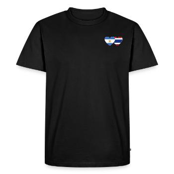 Argentina Thailand flag heart - Men's Premium Organic T-Shirt - black - Front - Nico (187cm)