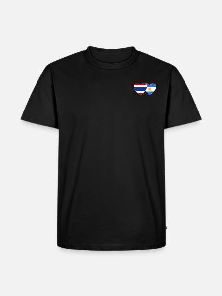 Thailand Argentina flag heart - Men's Premium Organic T-Shirt - black