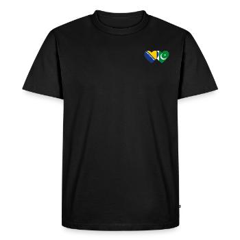 Bosnie Pakistan drapeau coeur - T-shirt Premium bio Homme - noir - Devant - Nico (187cm)