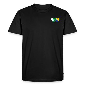 Pakistan Bosnie drapeau coeur - T-shirt Premium bio Homme - noir - Devant - Nico (187cm)