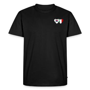 Corée du Sud Italie Drapeau Coeur - T-shirt Premium bio Homme - noir - Devant - Nico (187cm)