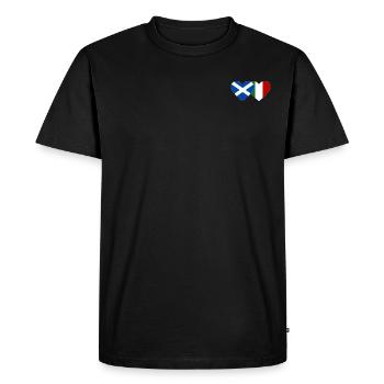 Ecosse Italie Drapeau Coeur - T-shirt Premium bio Homme - noir - Devant - Nico (187cm)