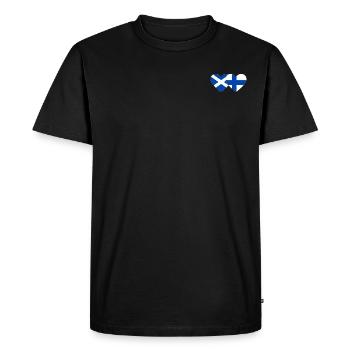 Ecosse Finlande Drapeau Coeur - T-shirt Premium bio Homme - noir - Devant - Nico (187cm)